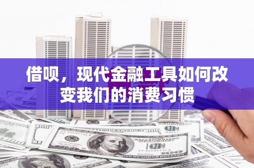 顺德借呗，现代金融工具如何改变我们的消费习惯