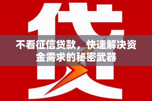 顺德不看征信贷款，快速解决资金需求的秘密武器