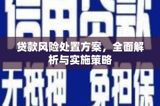 顺德贷款风险处置方案，全面解析与实施策略